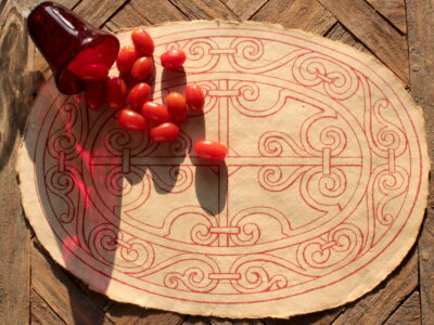 6 sets de table "Fer forgé rouge"