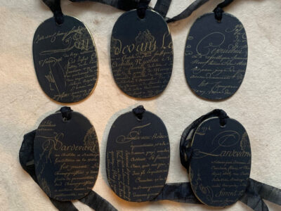 6 pampilles papier "Ecritures"